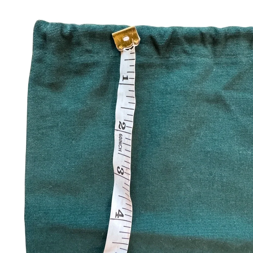 H.S. Trask & Co. Shoe Dust Bag Green Canvas Drawstring Leather Tab Storage Large
